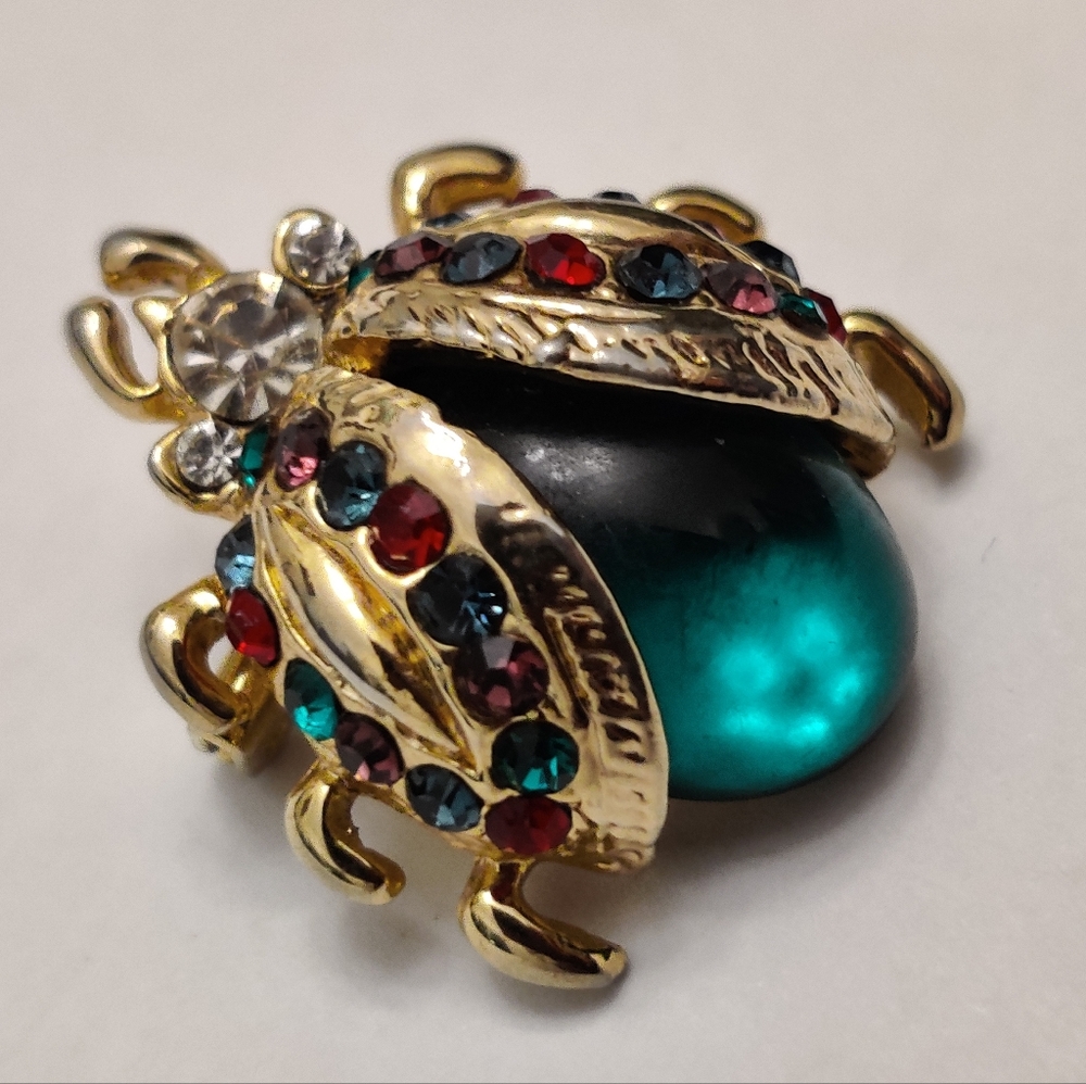 Vintage Lucite Cab body Beetle Bug Brooch